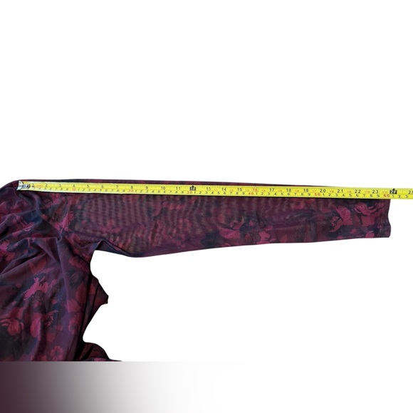 Cupshe Jo Jo Red Rose Mesh Maxi Dress Long Sleeve Bodycon L NWT Semi Sheer Sexy - Picture 13 of 16